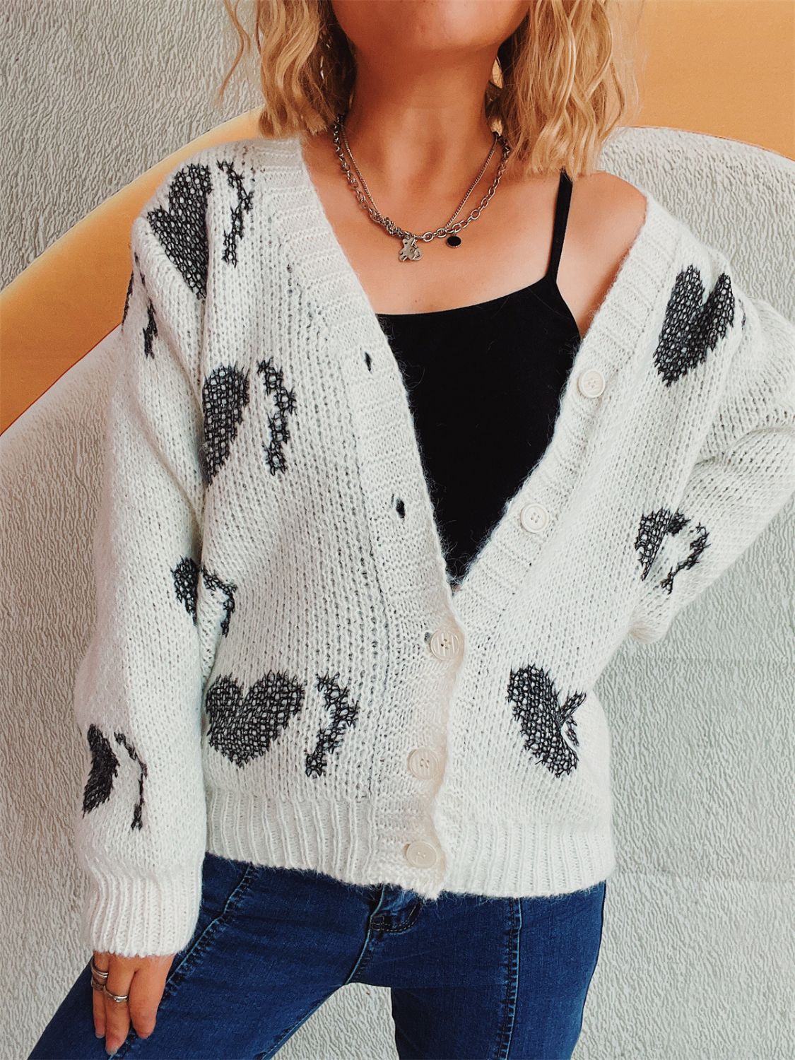 Heart Button Up Long Sleeve Cardigan a715bf9a-c8e0-474e-8967-5e3bd38656c6-Max Glownestbest