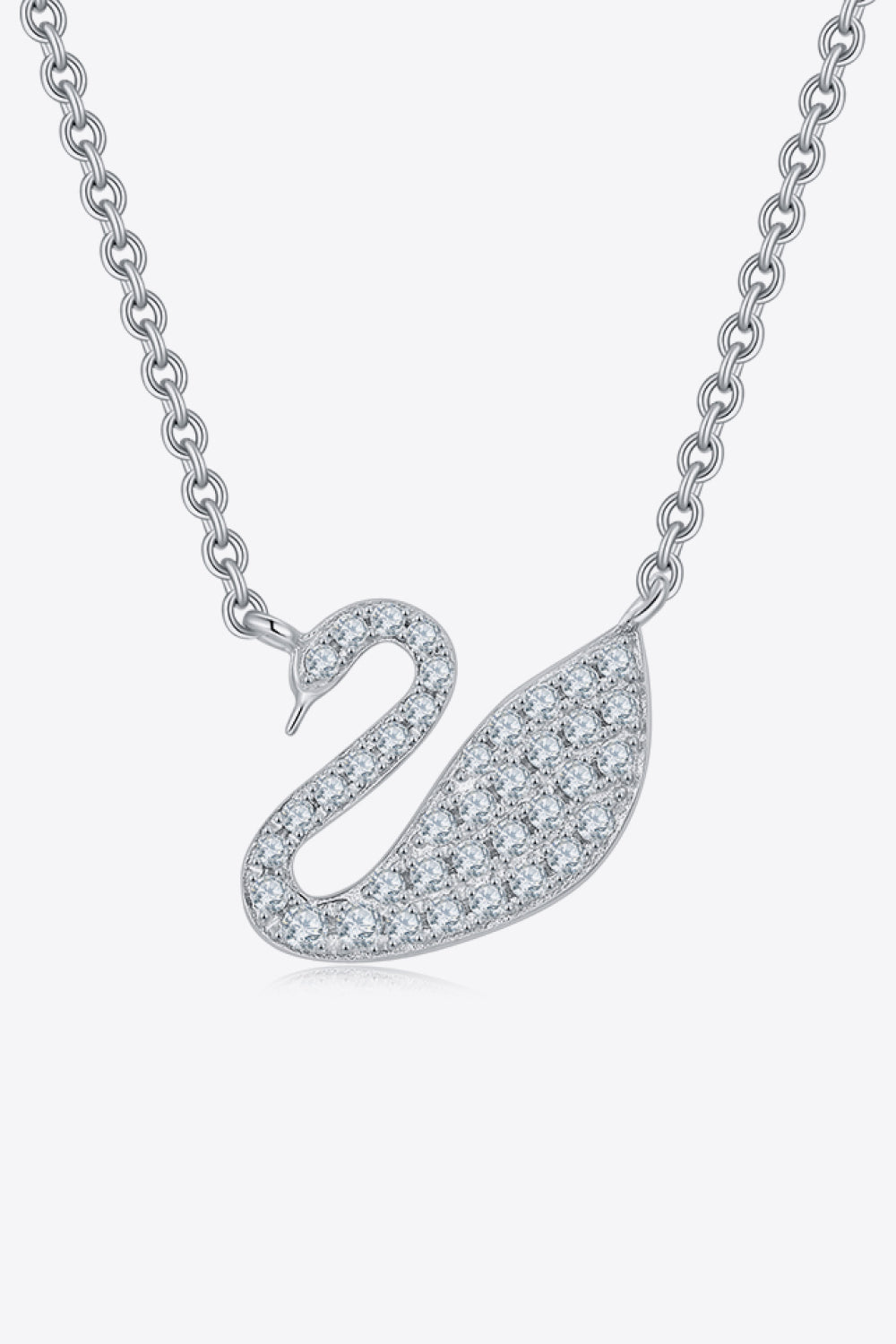 Moissanite Swan 925 Sterling Silver Necklace Silver One Size a88d4e56e520434085f87aa88fb719d3-Max Trendsi