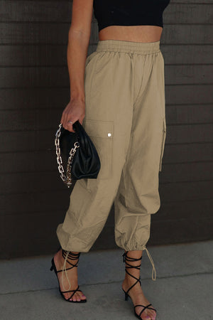 Drawstring Elastic Waist Pants with Pockets a910ab06-a53a-4540-881c-483dacfd119d-Max Trendsi