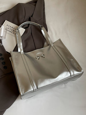 PU Leather Bow Shoulder Bag a97e2b9a-10a2-445b-9b59-d3b4a0318318-Max Trendsi