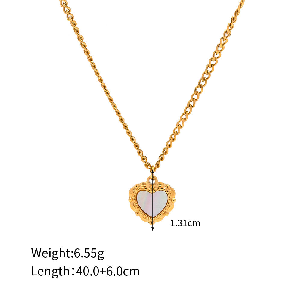 18K Gold Exquisite Fashion Heart Shape Design Versatile Necklace a996b0fa-c3d5-46f3-bf61-c1280509c099 Artshiney