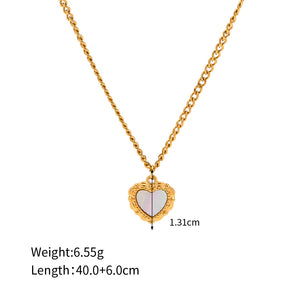 18K Gold Exquisite Fashion Heart Shape Design Versatile Necklace a996b0fa-c3d5-46f3-bf61-c1280509c099 Artshiney