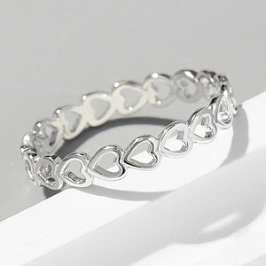 925 Sterling Silver Heart Link Ring a9ac8be6-6560-4645-ad07-3e06ccf15787-Max Trendsi