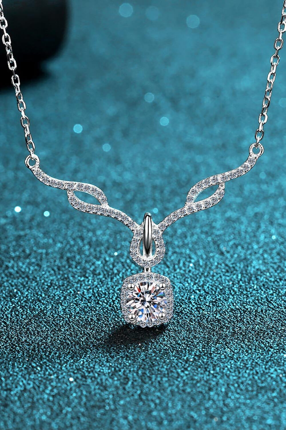 Right On Trend Moissanite Pendant Necklace Silver One Size a9b5d7dccb1d44ccb41baed41ebc158b-Max Trendsi