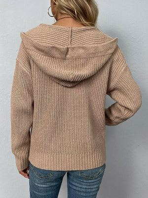 Zip-Up Drawstring Detail Hooded Cardigan aa0dd12659ea4064a1bdfdf87ea92b13-Max Glownestbest