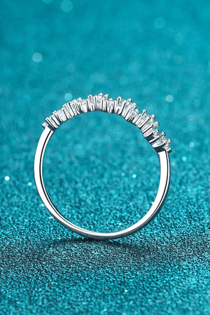 Moissanite Rhodium-Plated Half-Eternity Ring aaeab1c5d183443a9c07c4a7bdb0a425-Max Trendsi