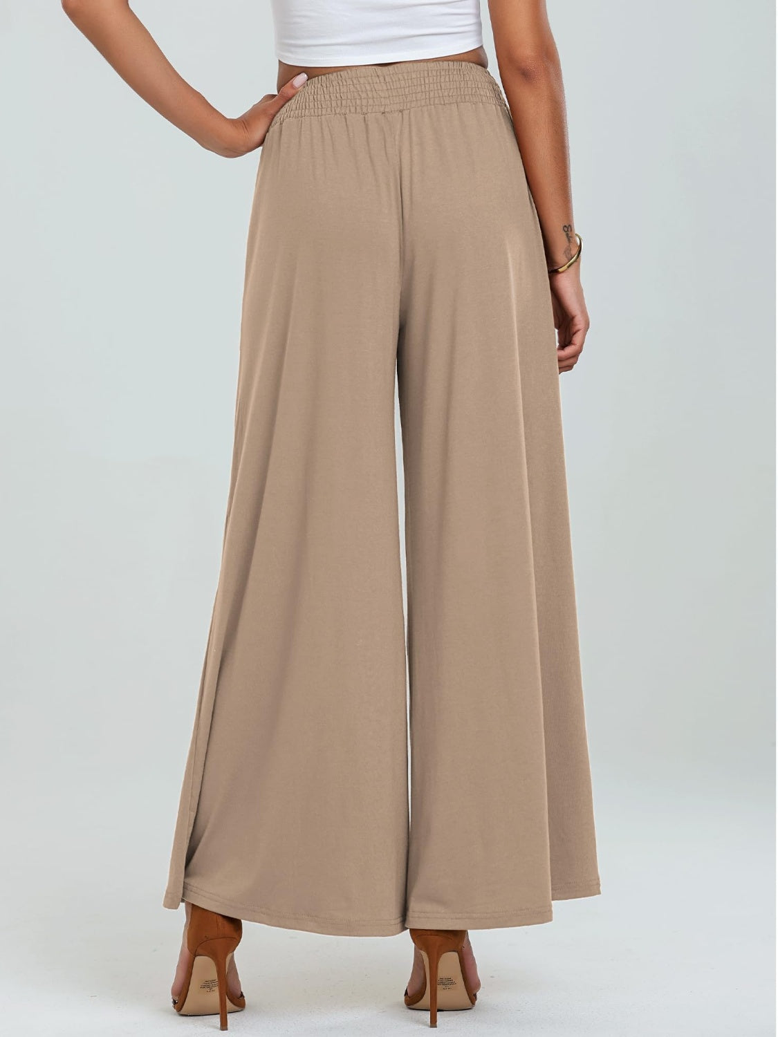 Pocketed Elastic Waist Wide Leg Pants ab9c3bf4-1381-4351-a505-de8603216e8f-Max Trendsi