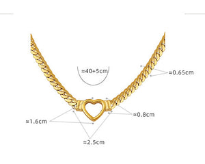 18K Gold Exquisite Hollow Heart Design Versatile Necklace abb78dcd-1266-45fd-bad5-689bcbfd1d7b Artshiney
