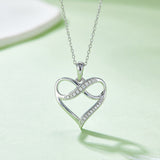 Moissanite 925 Sterling Silver Heart Necklace Silver One Size abda9c99-635d-4861-a2ca-aa1fe8cba84a-Max Trendsi