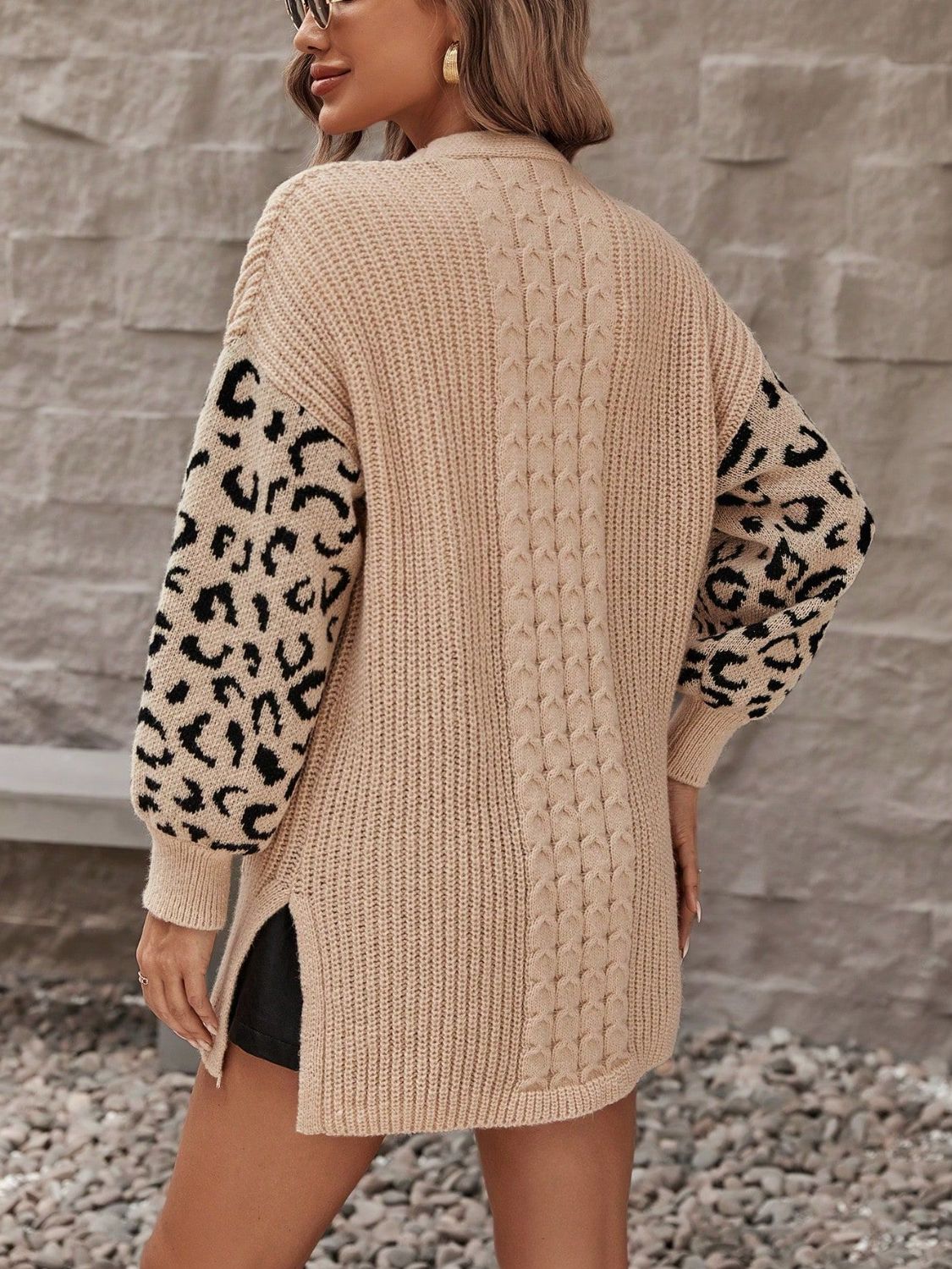 Pocketed Leopard Open Front Cardigan abeb757f-e8aa-4651-aad2-e9414fd2e8dd-Max Glownestbest