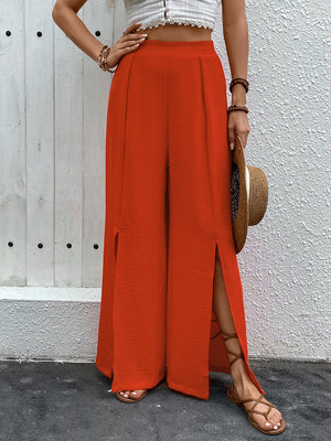 Perfee Slit Wide Leg Pants ac3df533-c9f4-47e3-abd0-25374d330634-Max Trendsi