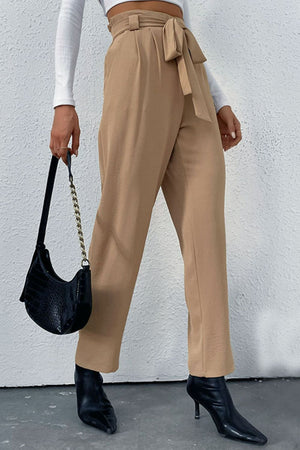 Perfee Belted Straight Leg Pants with Pockets acdd388acc0f4888989fd8f972038fcb-Max Trendsi