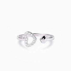925 Sterling Silver Inlaid Zircon Heart Open Ring Silver 7 acfbfe5c-bce4-4964-a325-4f45e7706daa-Max Trendsi