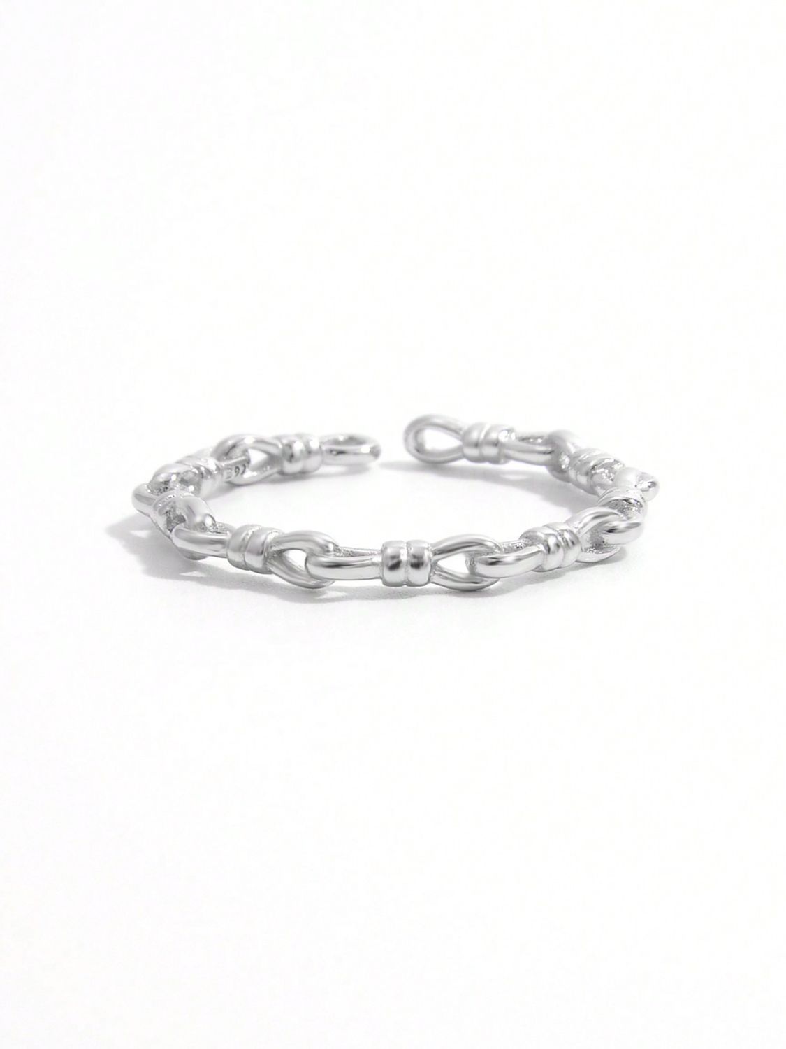 925 Sterling Silver Knot Shape Open Ring Silver acfc54a7-30f3-4db3-b1db-86b1ef895f73-Max Trendsi