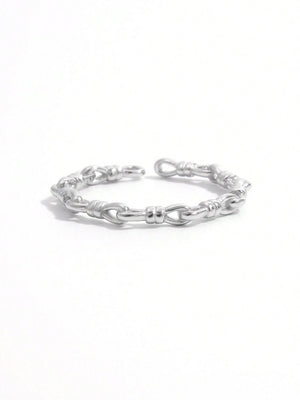 925 Sterling Silver Knot Shape Open Ring Silver acfc54a7-30f3-4db3-b1db-86b1ef895f73-Max Trendsi