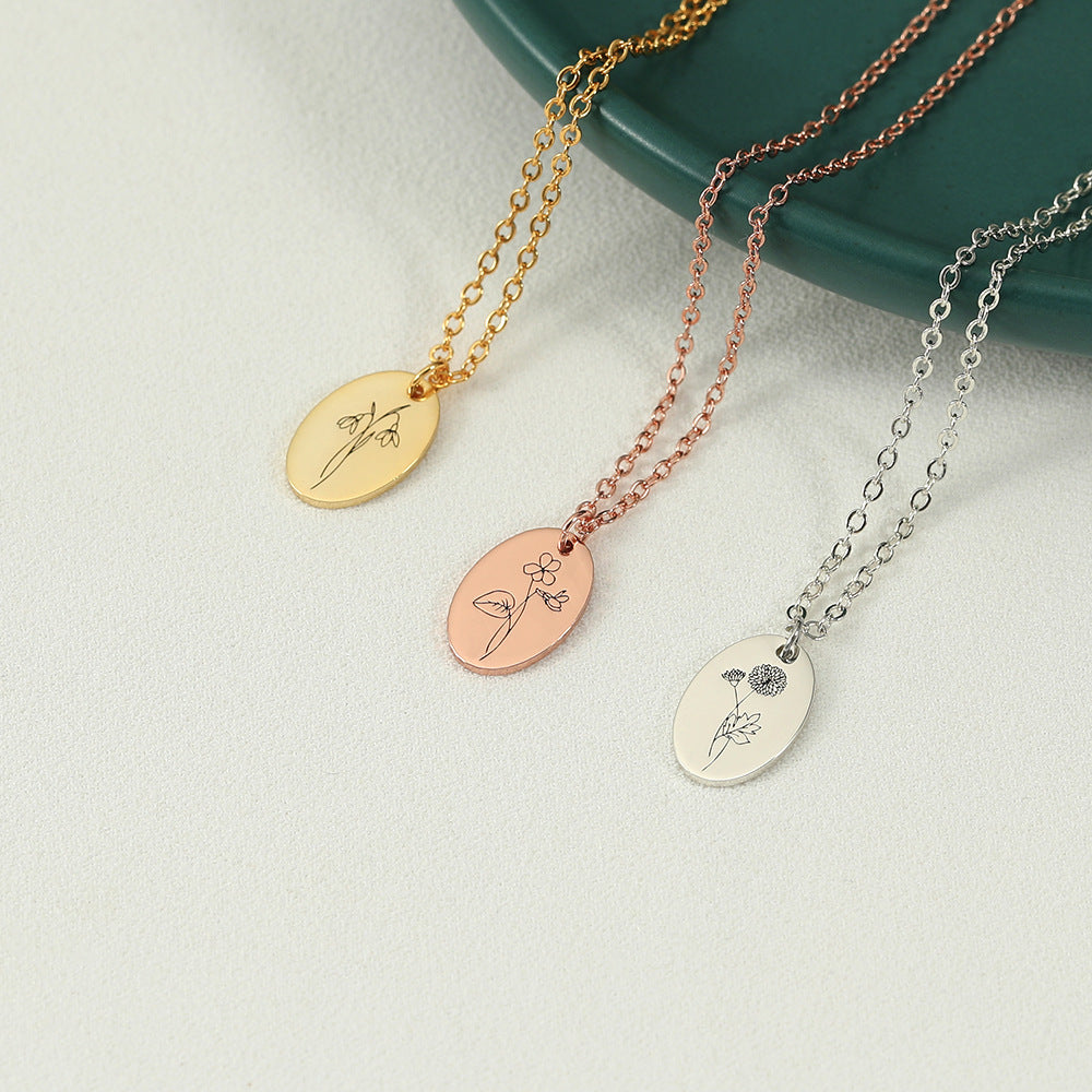 s925 silver birthday flower pendant necklace ad5b8d91-d177-4496-9845-1476458416fb Artshiney