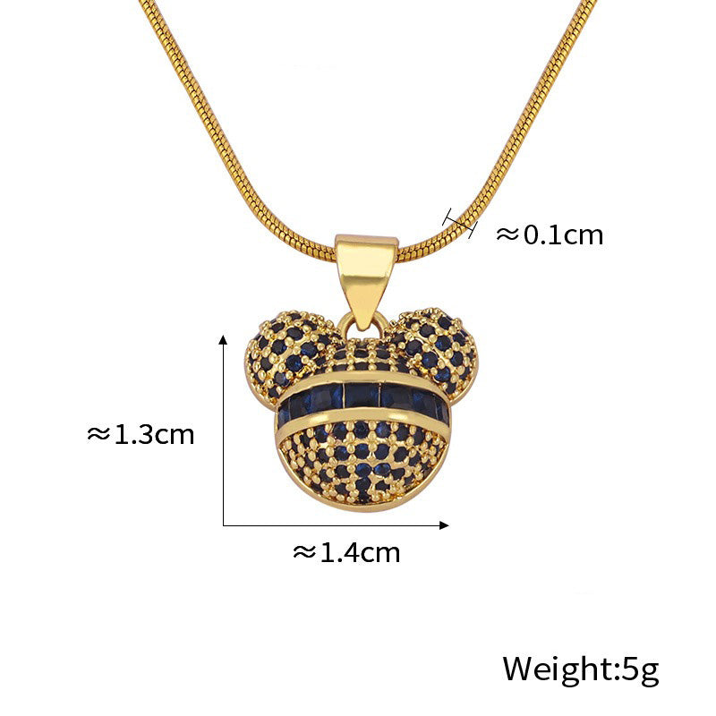 18K gold exquisite dazzling cartoon bear diamond design light luxury style pendant necklace add3c963-01fd-485d-b7c1-ce3128525676 Artshiney