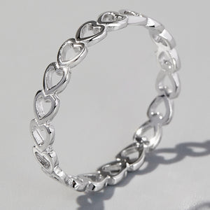 925 Sterling Silver Heart Link Ring ae62f222-dc77-47fb-82fa-c1355e866fbc-Max Trendsi