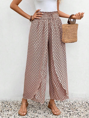 Tied Printed Wide Leg Pants aeaedf1b-109b-4608-b59a-3a9c1a603c87-Max Trendsi