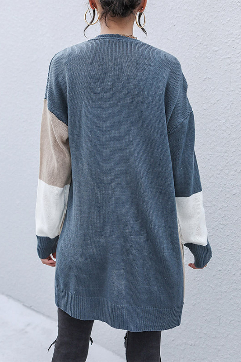 Perfee Color Block Dropped Shoulder Cardigan af6e4732fc614e04ab04e642164608bb-Max Glownestbest