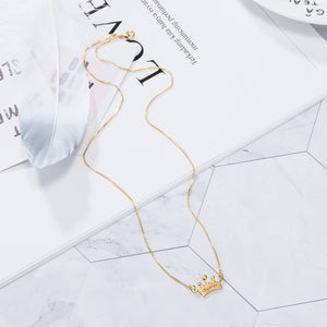Noble Crown Lettering Custom Name Necklace afa5416a-079c-4be8-863a-385a31b84872 Artshiney