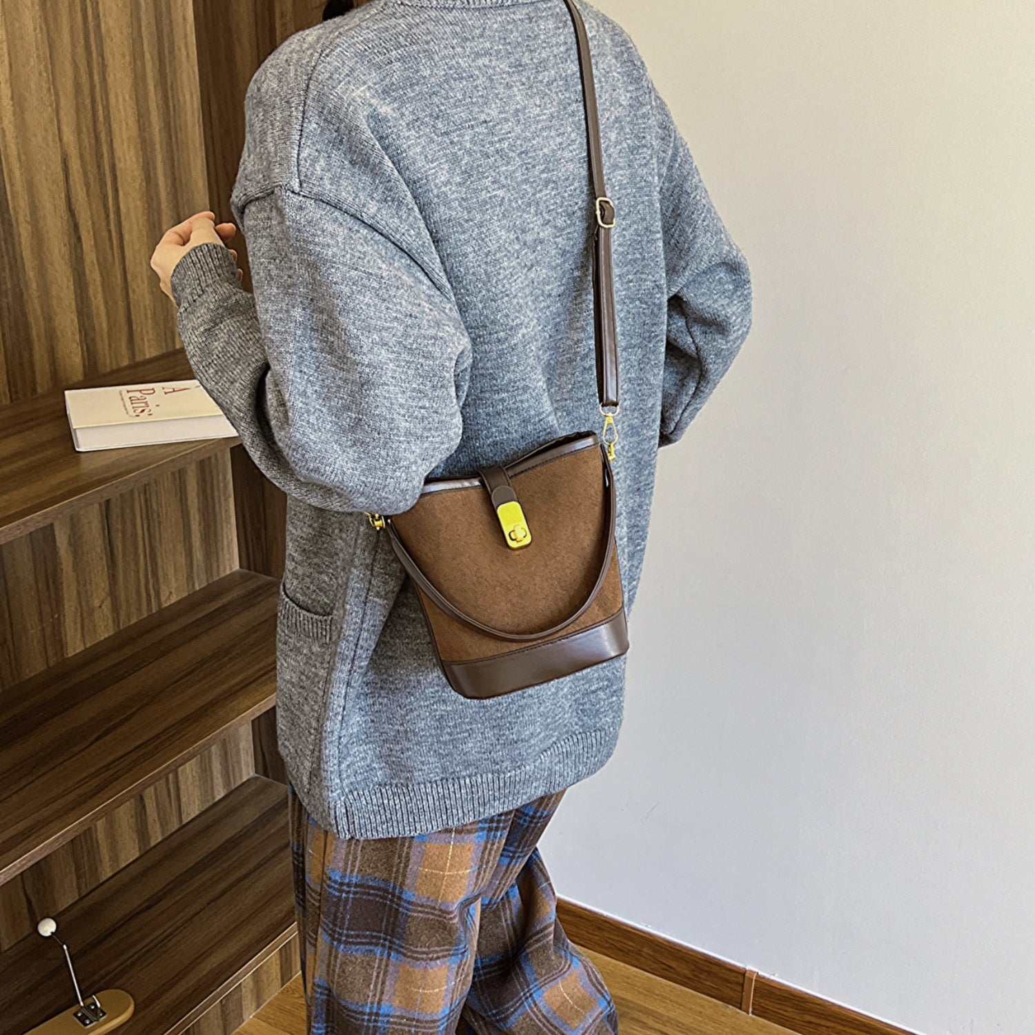 PU Leather Bucket Crossbody Bag aff7d352-4c36-4235-96a7-32411671b811-Max Trendsi