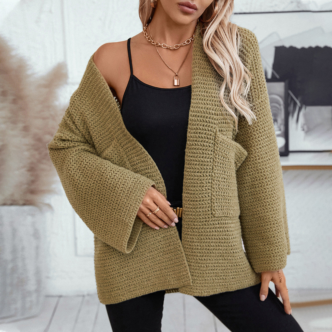 Open Front Long Sleeve Cardigan b050e3dcfa9d48b18e7d514f92f3138f-Max Glownestbest