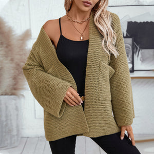 Open Front Long Sleeve Cardigan b050e3dcfa9d48b18e7d514f92f3138f-Max Glownestbest