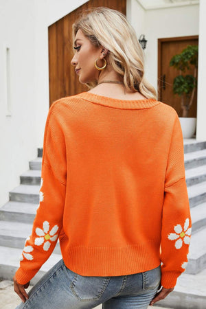 Floral Ribbed Trim Drop Shoulder Cardigan b0c1bb6d7b304511ae9ab092d692a35c-Max Glownestbest
