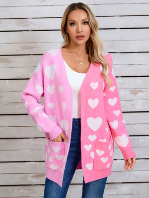 Heart Open Front Long Sleeve Cardigan b14bf726-61c3-49cb-87ee-afca9aeaa986-Max Glownestbest