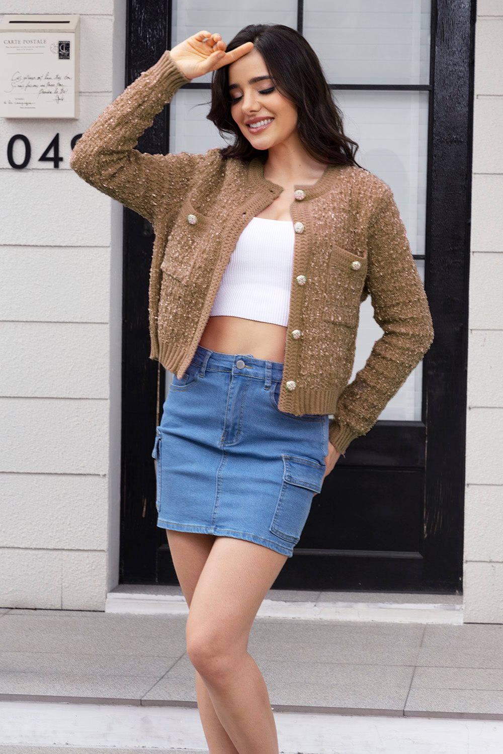 Glownestbest® | Button Up Round Neck Cardigan b19ad0b657dd48c3be3fd462fcdcef56-Max Glownestbest