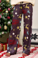 Christmas Straight Leg Pants Dusty Purple b21d5b57584a4ff285a742d02bcce608-Max Trendsi