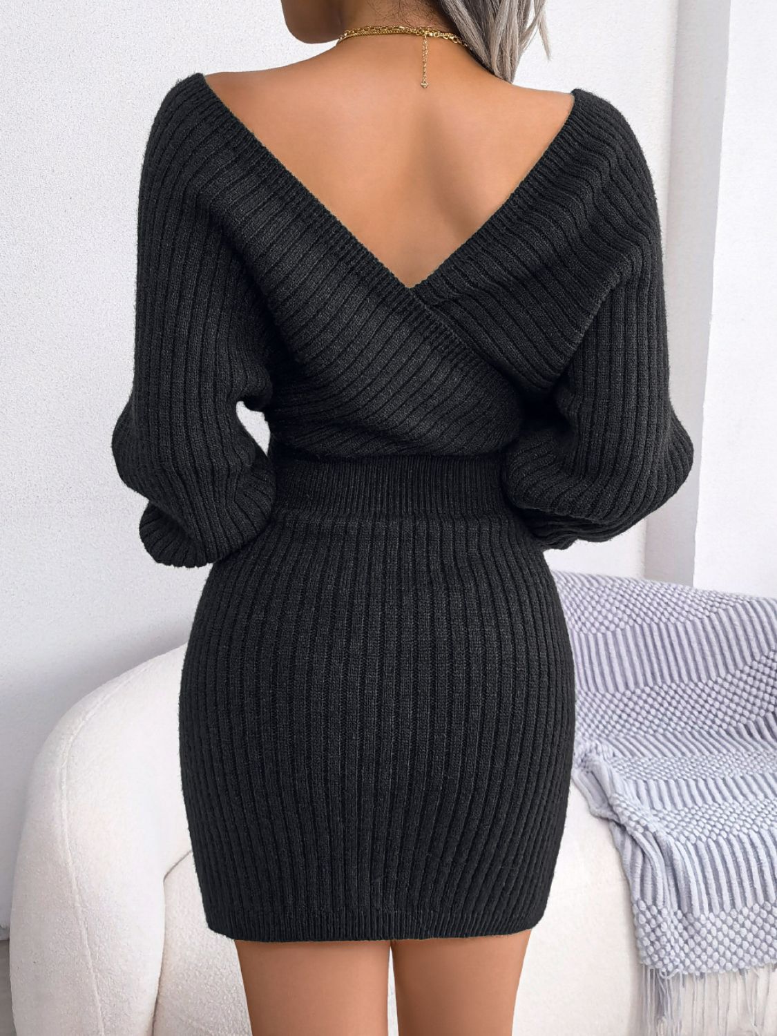 Rib-Knit Dolman Sleeve Sweater Dress b2d7507264654099afc5f9e3d91fb38e-Max Glownestbest