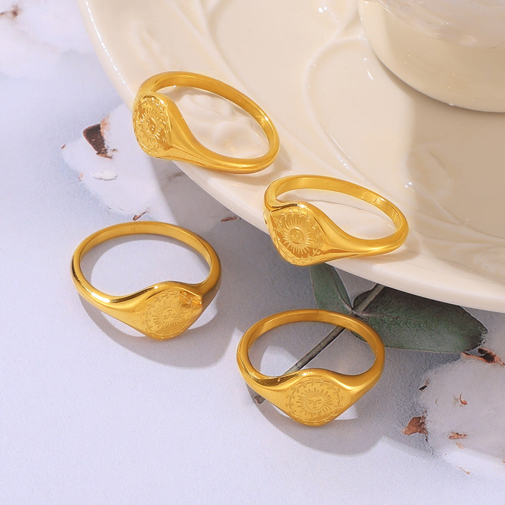 18K Gold-Plated Sun Ring b36827bd-cbcf-4a6e-b357-6db35de7355f-Max Trendsi