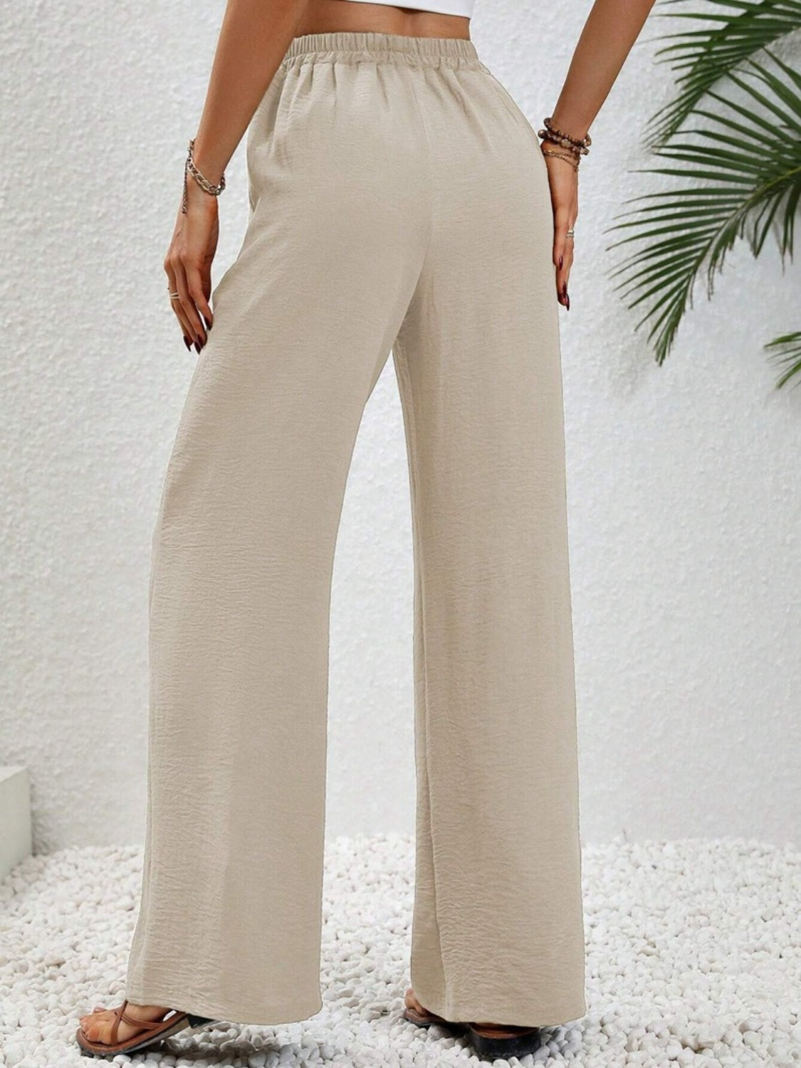 Wide Leg Drawstring Pants b3732ec9-c9fe-4ccd-938e-f17a726ea526-Max Trendsi