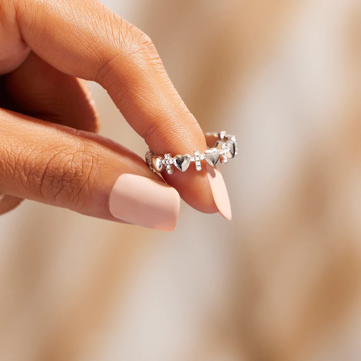Heart Cross 925 Sterling Silver Ring b3ba2e27-ffdd-46ca-8572-25b4ed72b5c2-Max Trendsi