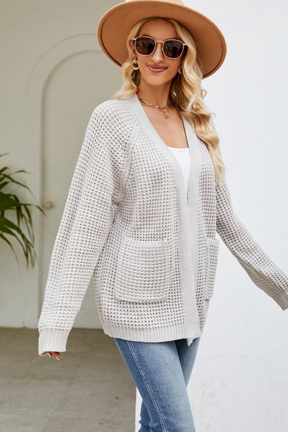 Open Front Raglan Sleeve Pocketed Cardigan b3d496c5-1f87-4f7e-b0df-599be5df6337-Max Glownestbest