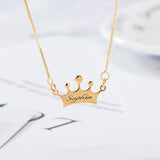 Noble Crown Lettering Custom Name Necklace Gold b3d84b59-808d-4949-b6d6-ba985bae334b Artshiney