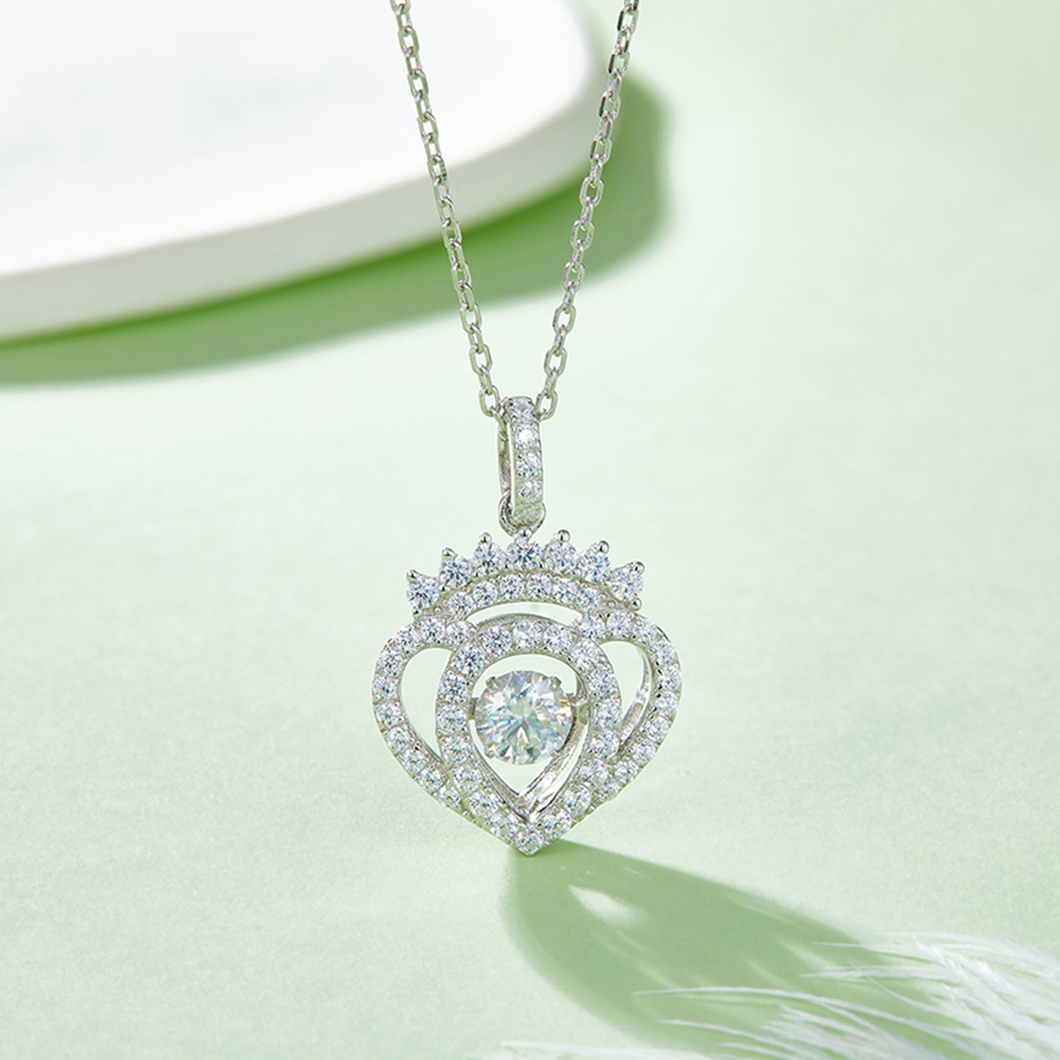Moissanite 925 Sterling Silver Necklace Silver One Size b491e80f-0bf8-4d40-b45b-20cb2d533686-Max Glownestbest