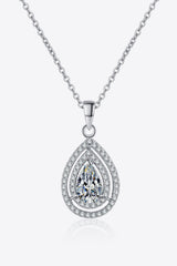 1 Carat Moissanite Teardrop Pendant Necklace Silver One Size b4b689556968414bbe1e05a88ffa1f35-Max Trendsi