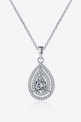 1 Carat Moissanite Teardrop Pendant Necklace Silver One Size b4b689556968414bbe1e05a88ffa1f35-Max Trendsi