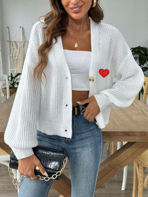 Heart Button Down V-Neck Long Sleeve Cardigan b4cdfda1-595f-4f7a-9d5f-3d638b91ce05-Max Glownestbest