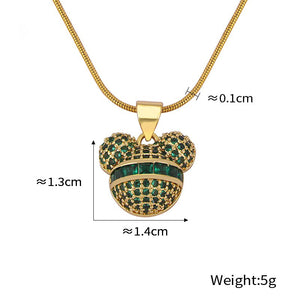 18K gold exquisite dazzling cartoon bear diamond design light luxury style pendant necklace b587aafe-5de5-4a03-ae76-40d7b5382975 Artshiney