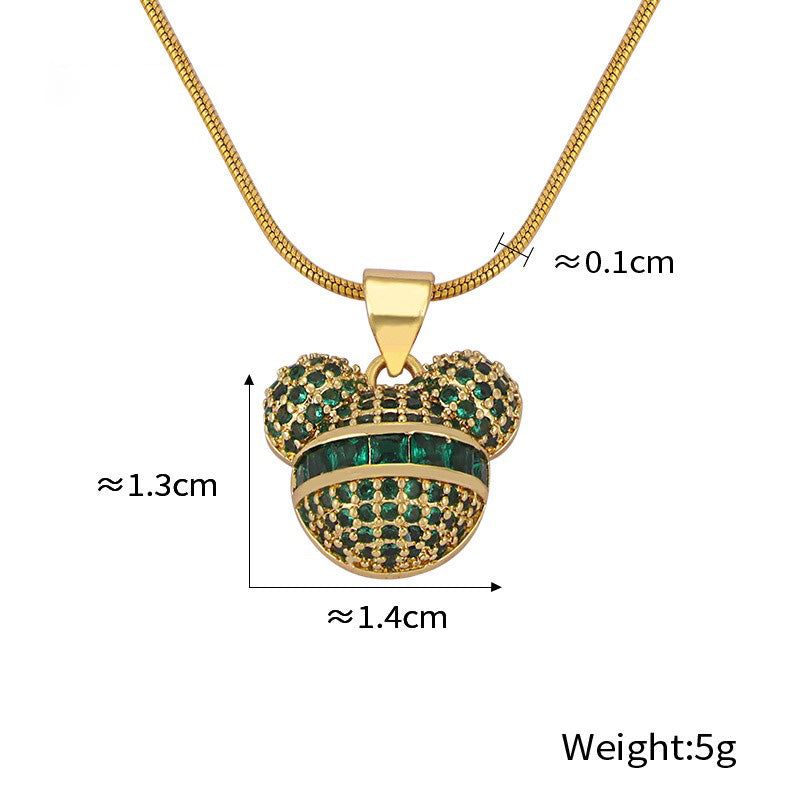 18K gold exquisite dazzling cartoon bear diamond design light luxury style pendant necklace b587aafe-5de5-4a03-ae76-40d7b5382975 Artshiney