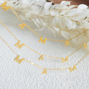 18K gold simple and elegant letter "MAMA" design light luxury style necklace b5ecc82f-f68b-4796-992f-5416b434ab83 Artshiney