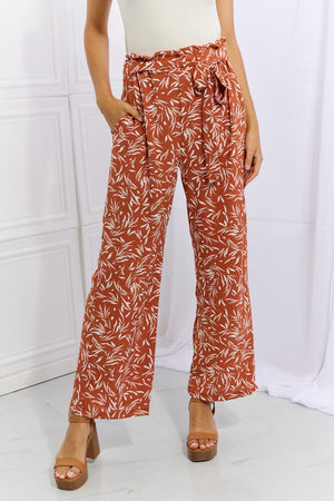 Heimish Right Angle Full Size Geometric Printed Pants in Red Orange Orange-Red b69b591477354797b7e1a98e76194708-Max Trendsi