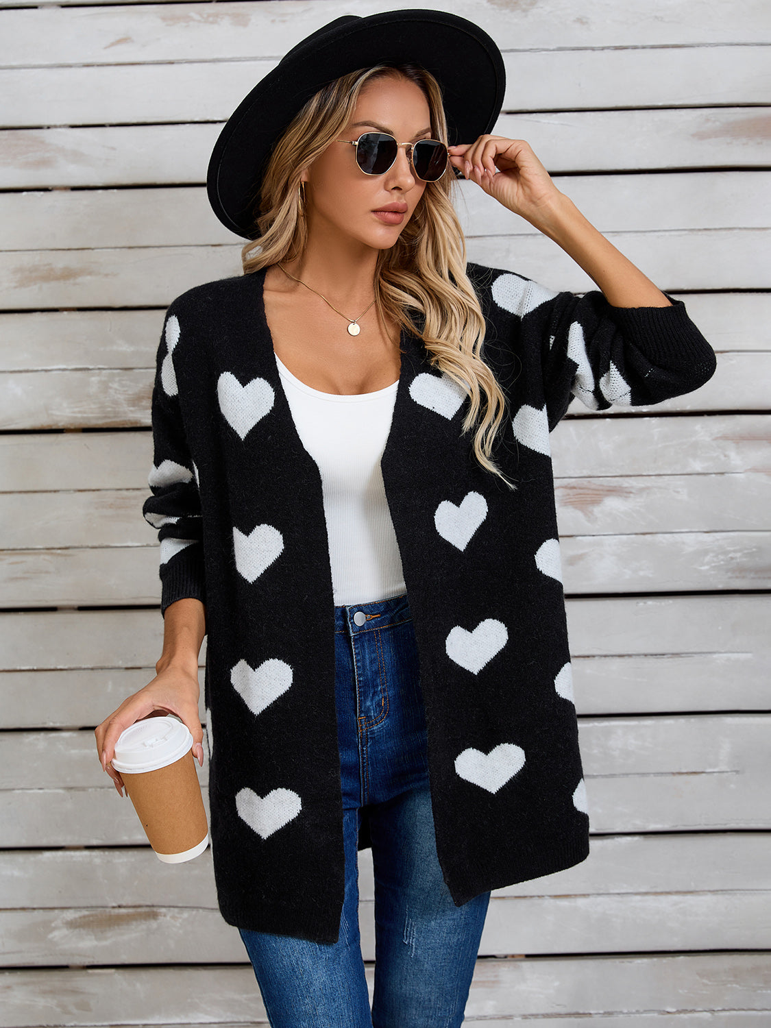 Heart Open Front Long Sleeve Cardigan b6d6938b-8825-44b2-9d22-2add21de3b41-Max Glownestbest