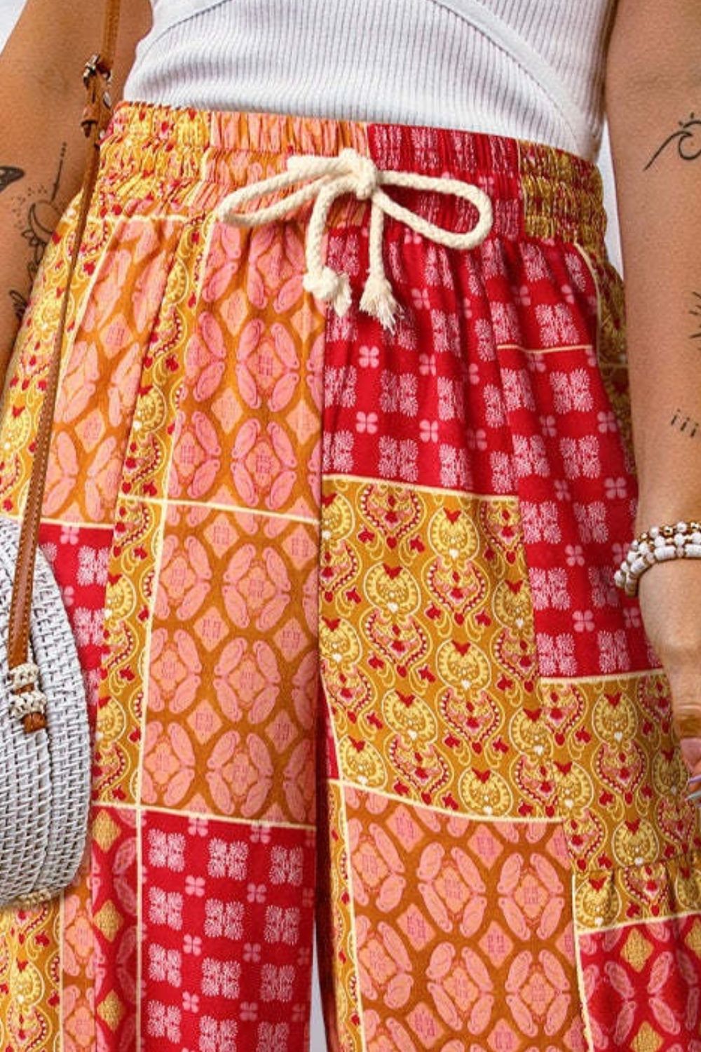 Full Size Drawstring Printed Wide Leg Pants b70af0c3-a931-41b6-8d42-d5075a75a09b-Max Trendsi