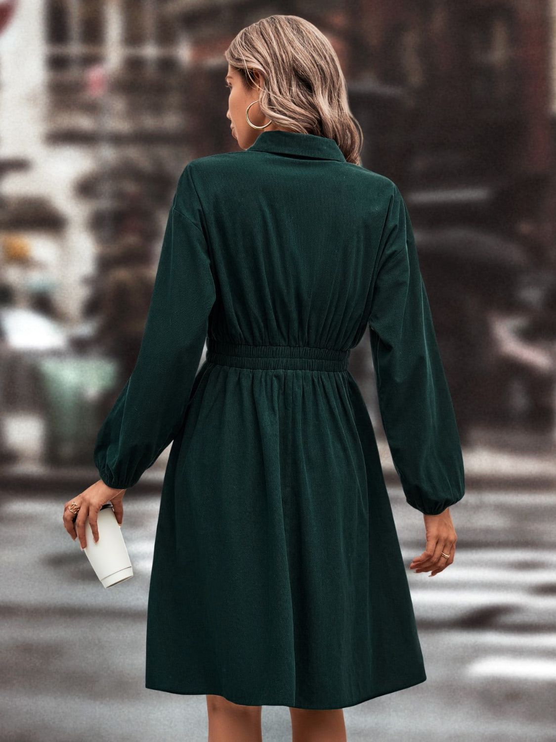 Smocked Johnny Collar Long Sleeve Dress b73ca286-0ab5-40d2-a613-ea9becc8649d-Max Glownestbest