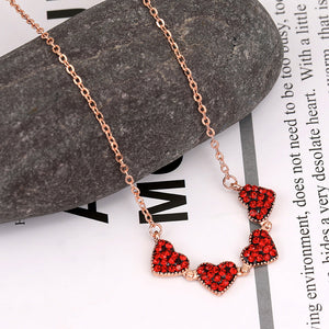 Noble and luxurious four-leaf clover paired with a heart studded with diamonds, a two-wear design necklace Heart rose gold red b776a933-59e6-4152-9611-c79bf5d9ae5d Artshiney